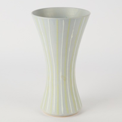A Tall Striped Vintage German Vase