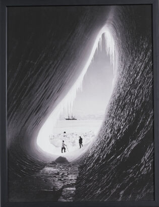 An Antarctic 1911 British Mission Grotto Black And White Print