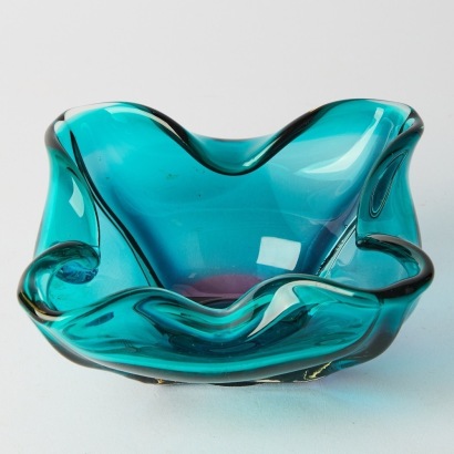 A Vintage Handblown Art Glass Ashtray