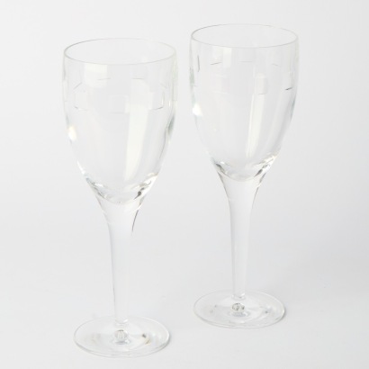 A Pair of John Rocha Waterford Wine Glasses