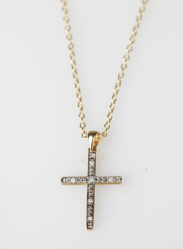 9ct Diamond Cross Pendant