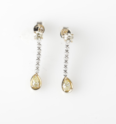 18ct Yellow Diamond Drop Earrings