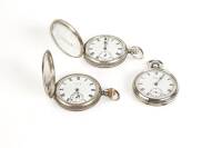 Three American Keyless Silver Cased Pocket Watch