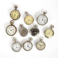An Assortment of Ten Swiss, English and American Pocket Watches
