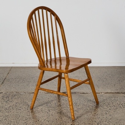 A Vintage Solid Oak Spindle Back Chair