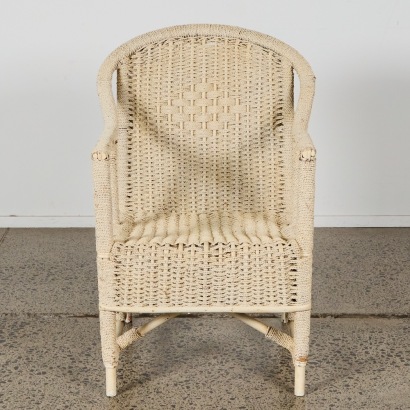 A Painted Seagrass Occasional Chair