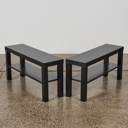 A Pair of Low Black Shelves