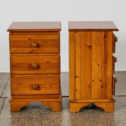 A Pair of Solid Wood Bedside Drawers
