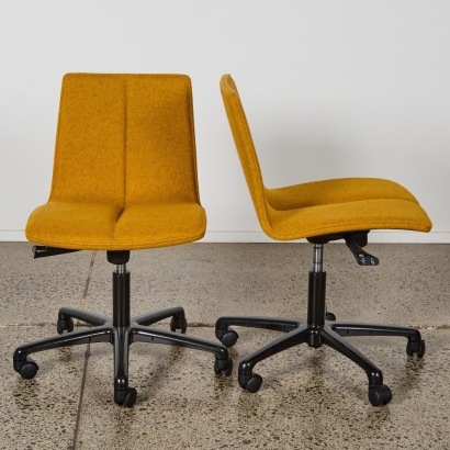 A Pair of Wool Upholster Desk Chairs