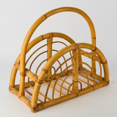 A Vintage Bamboo Magazine Rack