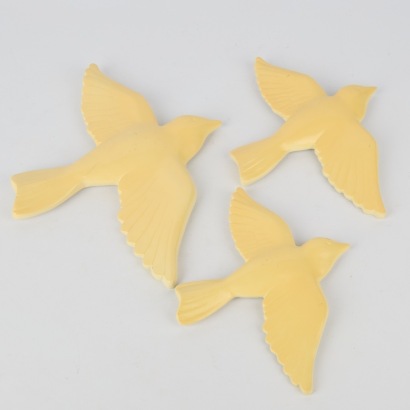 A Trio Of Wall Hanging Flying Birds