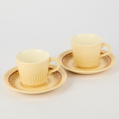 A Pair Of Crown Lynn Teacups & Saucers