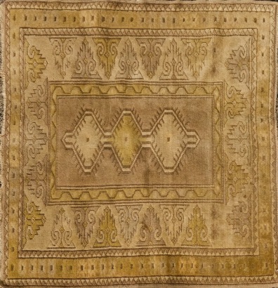 A Vintage Square Turkish Oushak Rug