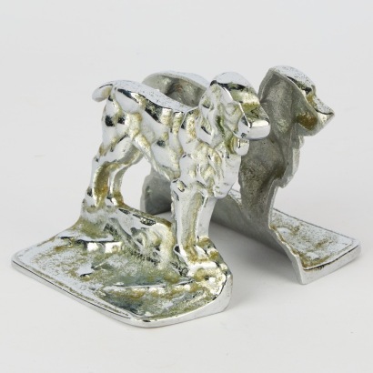 A Pair of Classic Vintage Irish Setter Polished Chrome Bookends