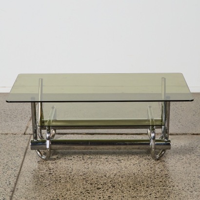 A Modernist Chrome and Glass 'Knot" Coffee Table