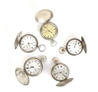 Five Hallmarked Silver Cased Hunter Pocket Watches