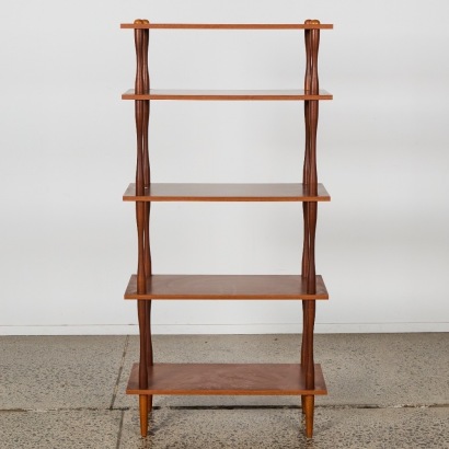 A Mid-Century Five Tier Spindle Shelf