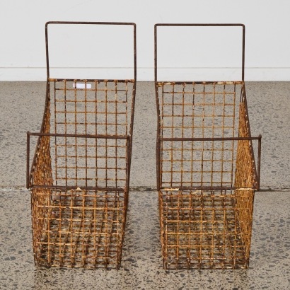 A Pair of Vintage Wire Mesh Baskets
