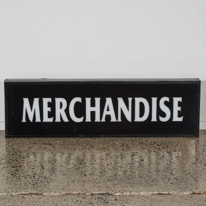 A Vintage Events Merchandise Light Box Sign
