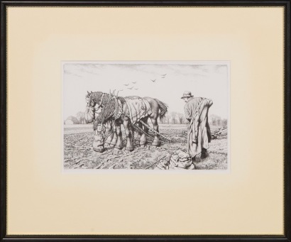 STANLEY ANDERSON Three Good Friends, Print of an Engraving