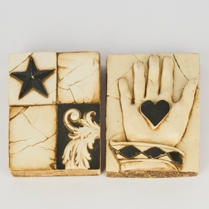 A Pair of Sid Dickens Collectable Tiles