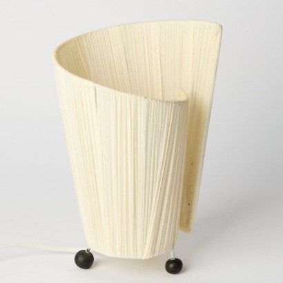 A Mid-century Tripod Curved Pleated Lamp circa 1950's Rewired
