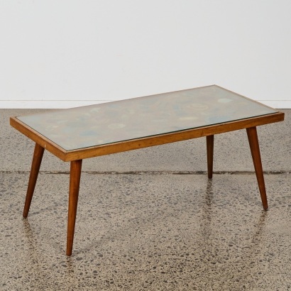 A Mid-Century Coffee Table with Agate Inlay