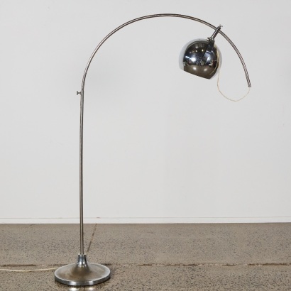 A Vintage Chrome Ball Arc Floor Lamp