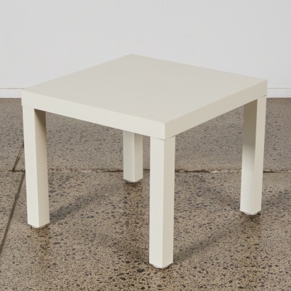 A Minimal White Square Side Table