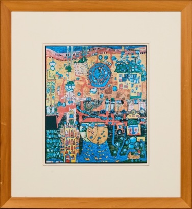 A Rimu Framed Hundertwasser Print