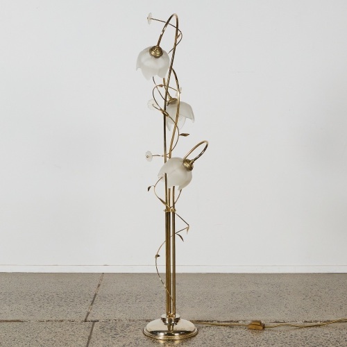 A Hollywood Regency Italian Lotus Flower Floor Lamp