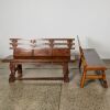 A Pair of Aged Wooden Benches - 2