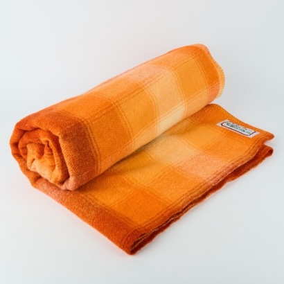 A Roslyn Orange Pure Wool Blanket, NZ