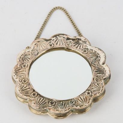 A Vintage Turkish Wedding Mirror Stamped 900
