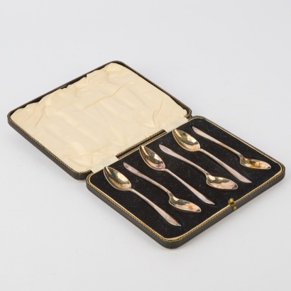 A Set of Six English Sterling Silver Teaspoons
