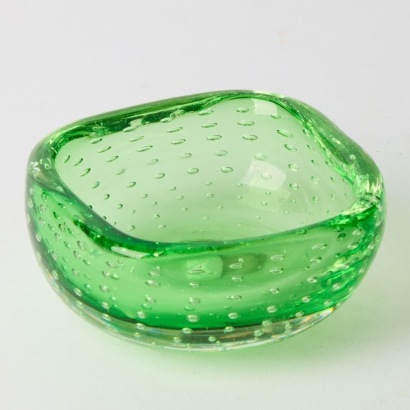 A Murano Green Glass Ashtray