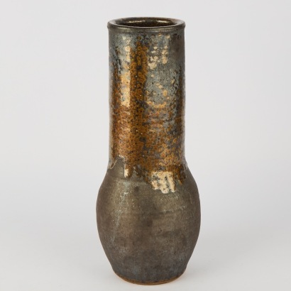 A Large Graeme Storm Stoneware Vase in a Magnesium Glaze