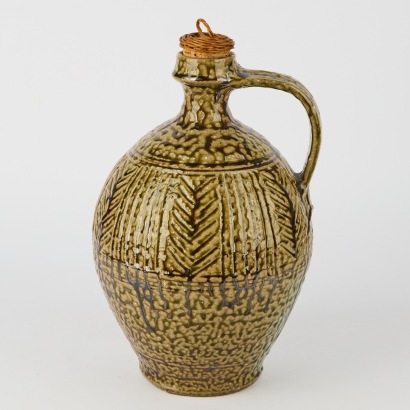 A Large Mirek Smisek Salt Glaze Carafe with Original Stopper