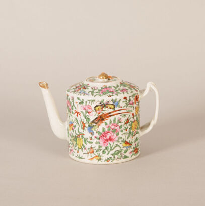 A 19th Century Chinese Canton Famille Rose 'Floral and Bird' Teapot