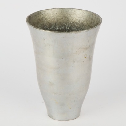 A Vintage Curvy Aluminium Vase