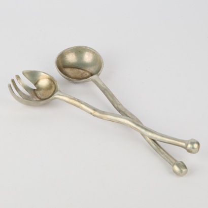 A Pair of Vintage Aluminium Salad Servers