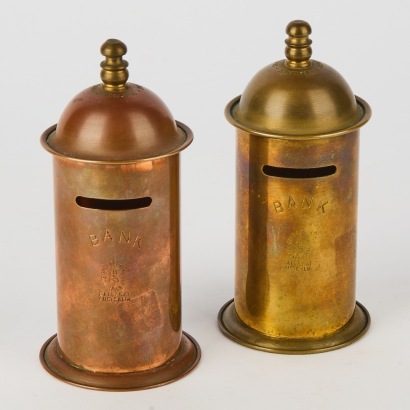 A Pair of Antique Sovereign Hill Bank Ornaments