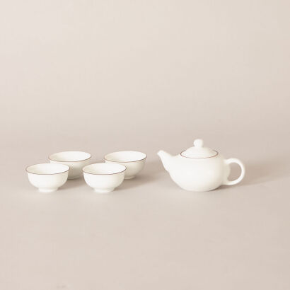 A Chinese Iron-lined Tea Set - 5 Pieces