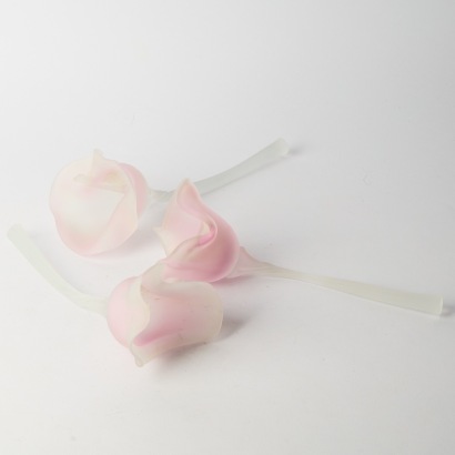 A Trio of Ann Robinson Handmade Cast Glass Flowers