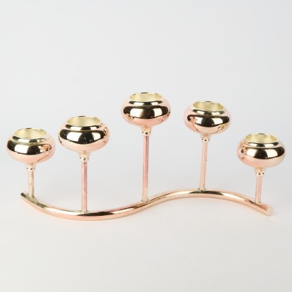 A Postmodern Silver Coloured Candelabra
