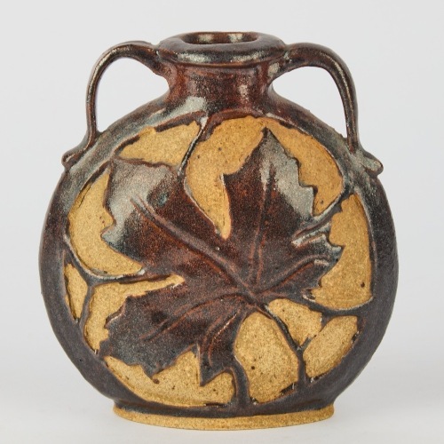 A New Zealand Studio Pottery Maple vase Marked M C