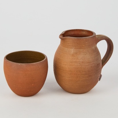 A Patricia Perrin Pottery Jug and Cup