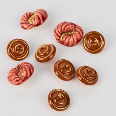 A Set of Vintage French Pottery Buttons