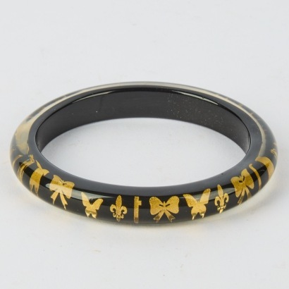 A Trelise Cooper Black and Gold Ribbon Bracelet