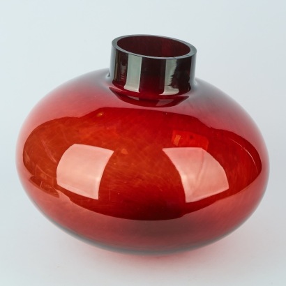 A Large Handblown Bulbous Glass Vase
